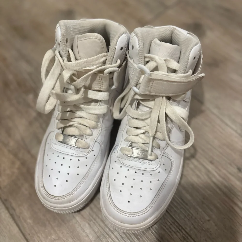 Nike Air Force 1s White High-Top Sneakers Size 4Y